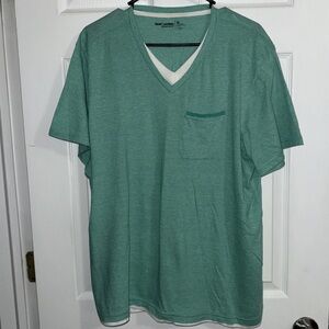 Foot Locker Athletic Fit Light Green v-Neck With Pocket T-Shirt XL
